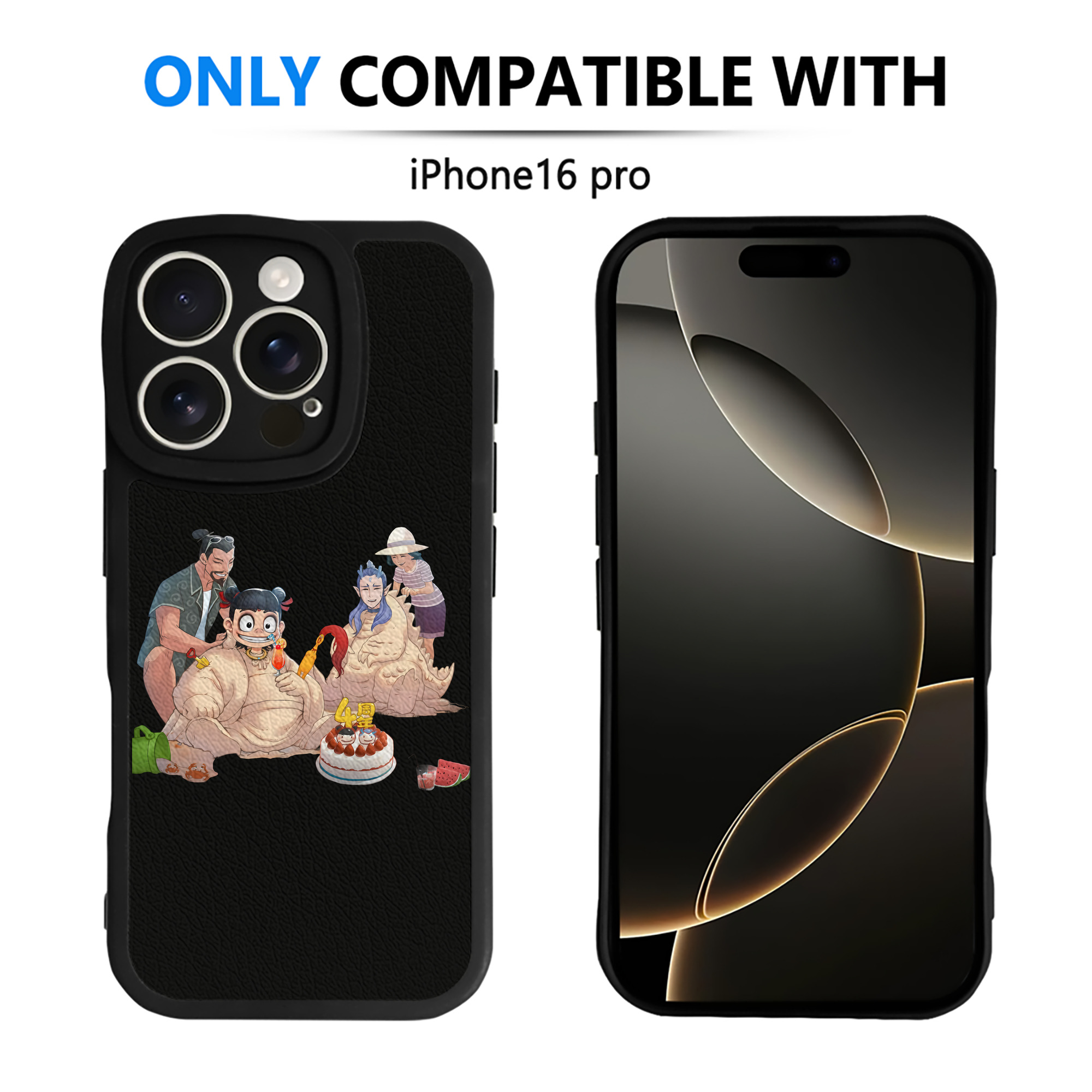 （画像用） Ne Zha 2 ナタ 魔童の大暴れ 【iPhone 16シリーズ対応】シリコンスマホケース（レザー調） 材質：シリコン